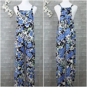 Wildfox Overalls Swimsuit Coverup Blue Bouquet